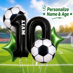 Soccer PERSONALIZED 2 Digit Name & Age Bouquet